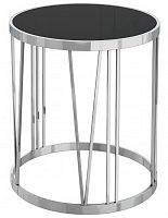 стол журнальный silver drum хром, черный в Саранске