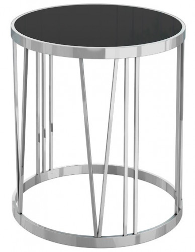 стол журнальный silver drum хром, черный в Саранске