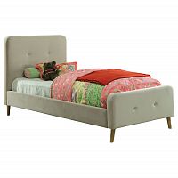 кровать button tufted flannelette beige 140х200 в Саранске