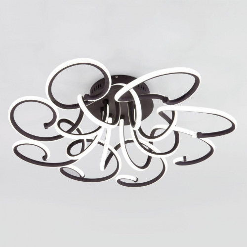 потолочная светодиодная люстра eurosvet rosca 90136/8 чёрный кофе в Саранске