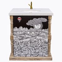 тумба с раковиной старый город снег fornasetti в Саранске