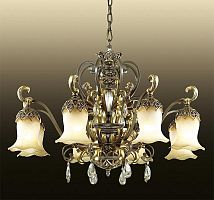 подвесная люстра odeon light safira 2802/8 бежевая в Саранске