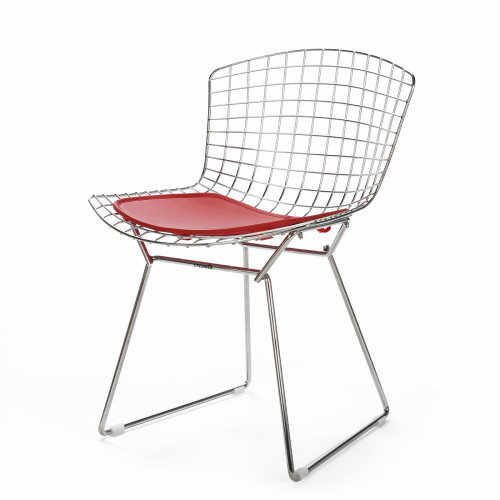 стул bertoia side кожаный standart красная подушка в Саранске