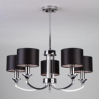 подвесная люстра eurosvet diana 60067/5 хром черная в Саранске