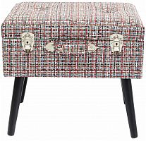 kare design пуф suitcase, коллекция "чемодан" 50*45*35, полиэстер, лен, полиуретан, сосна, красный в Саранске