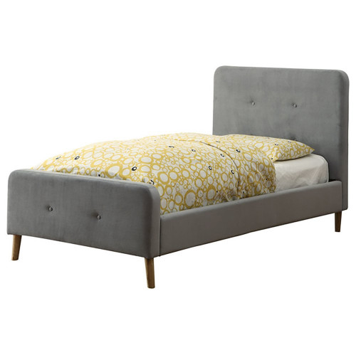 кровать button tufted flannelette gray 90х200 в Саранске