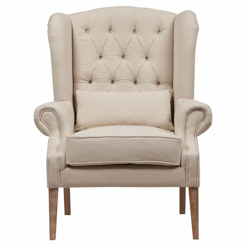 кресло wing back armchair белый лен в Саранске