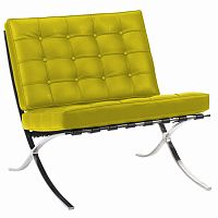 кресло barcelona chair кожа лимонное в Саранске