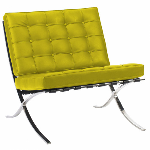 кресло barcelona chair кожа лимонное в Саранске