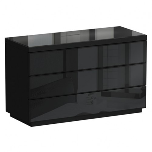 комод kristal 3 ящика черный глянец в Саранске