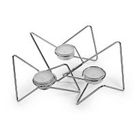 набор подсвечников серебряных металлических для чайных свечей tri-angular loop, 7 см, 3 штуки в Саранске