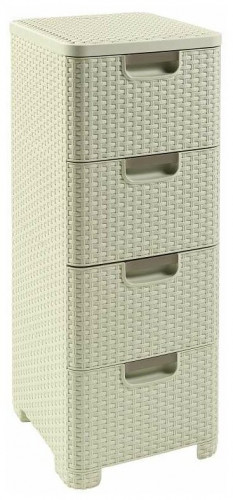 комод c 4 отделениями rattan style кремовый в Саранске