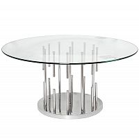 стол журнальный grozdi прозрачный, хром в Саранске