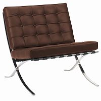кресло barcelona chair экокожа коричневое в Саранске