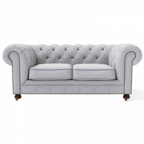 диван chesterfield lux двухместный прямой светло-серый в Саранске