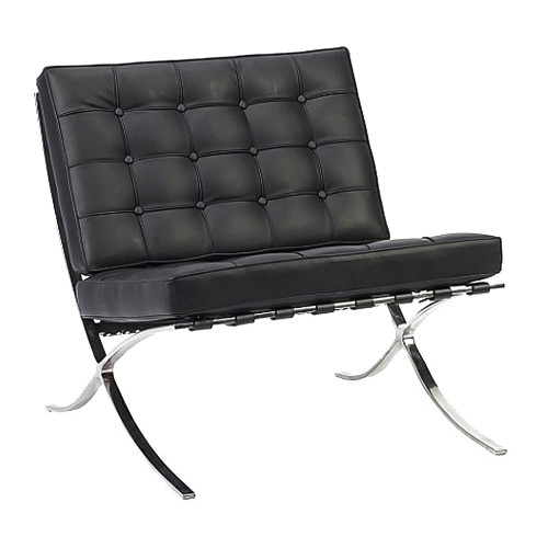 кресло barcelona chair кожа черное в Саранске